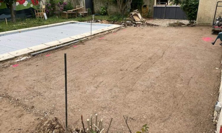 réalisation terrasse en béton imprimé Gigean